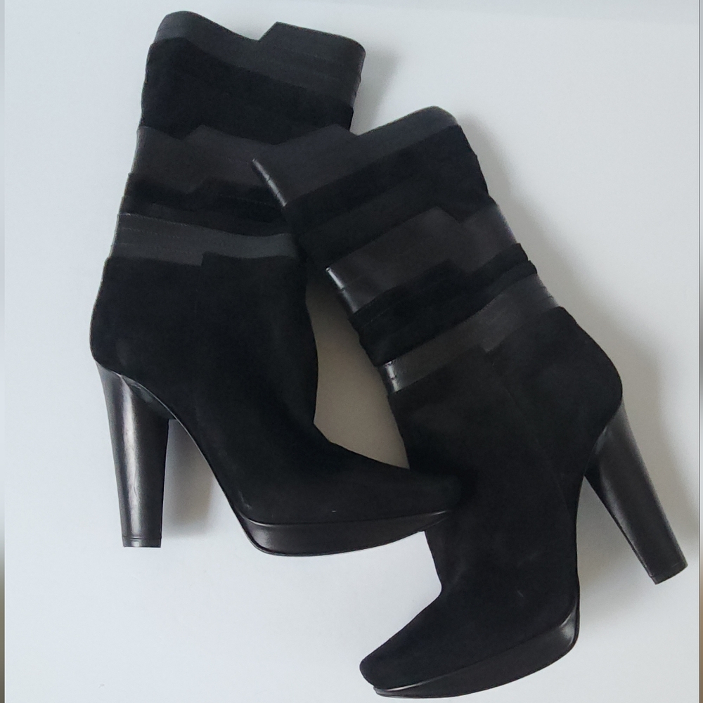 Calvin Klein Suede Mid Calf Boots